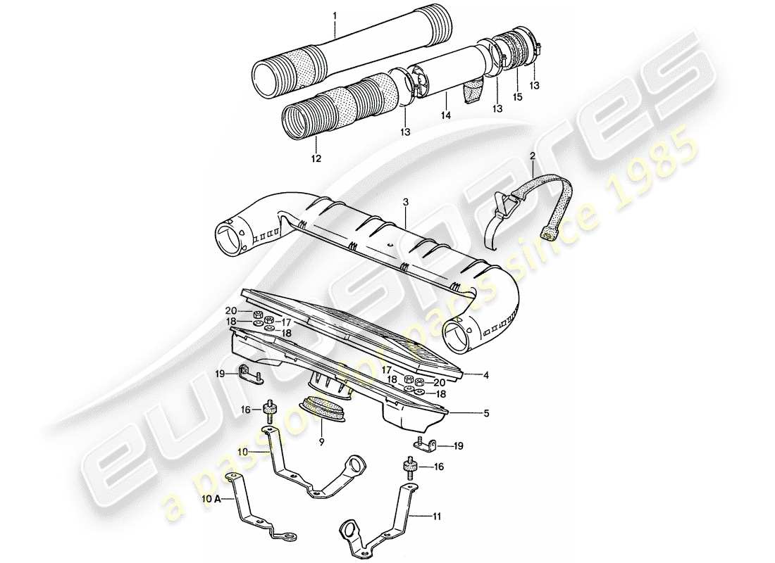 porsche 1990 (928) luftfilter - lh-jetronic ersatzteildiagramm