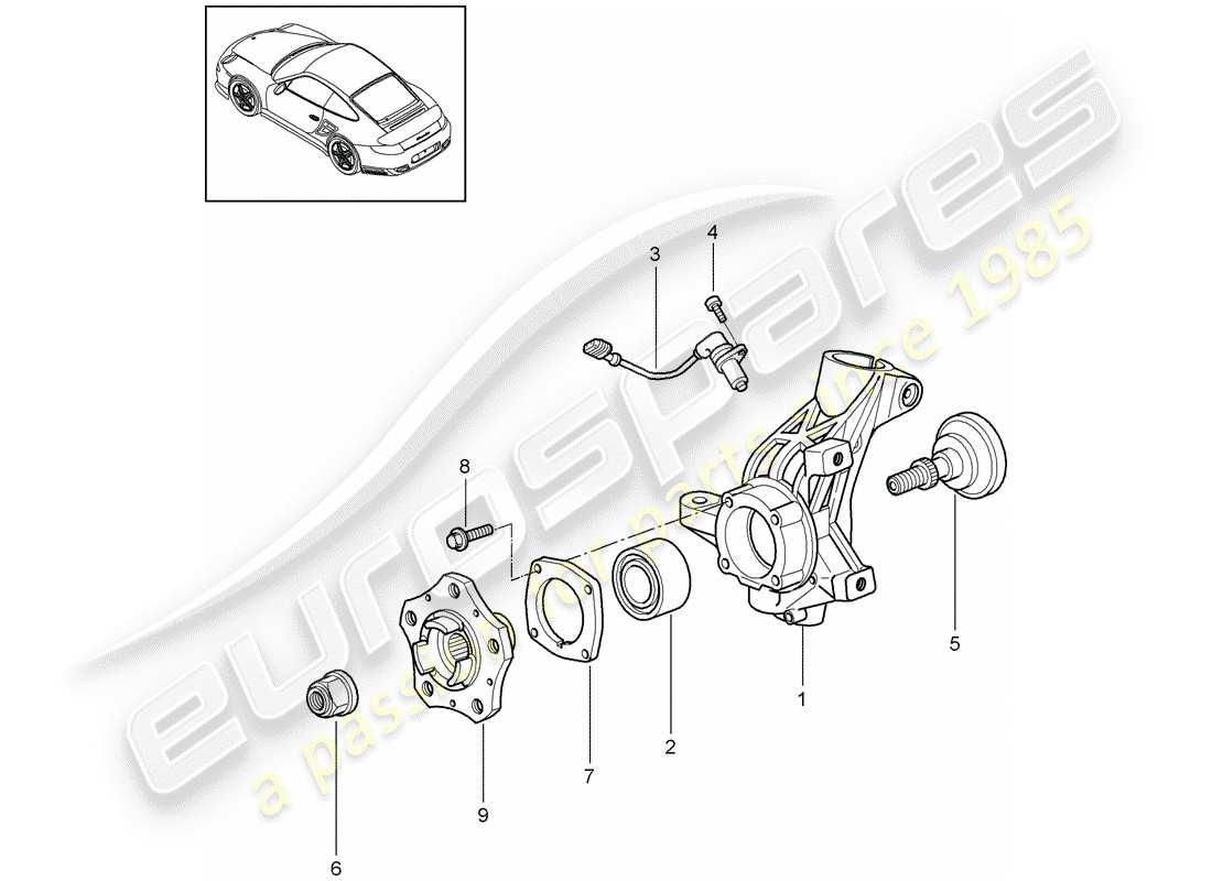 porsche 2012 (997-2 turbo / gt2 rs) radträger ersatzteildiagramm