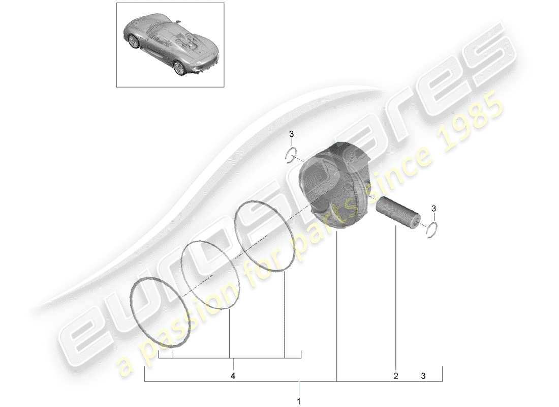 porsche 2015 (918 spyder) kolben-teilediagramm