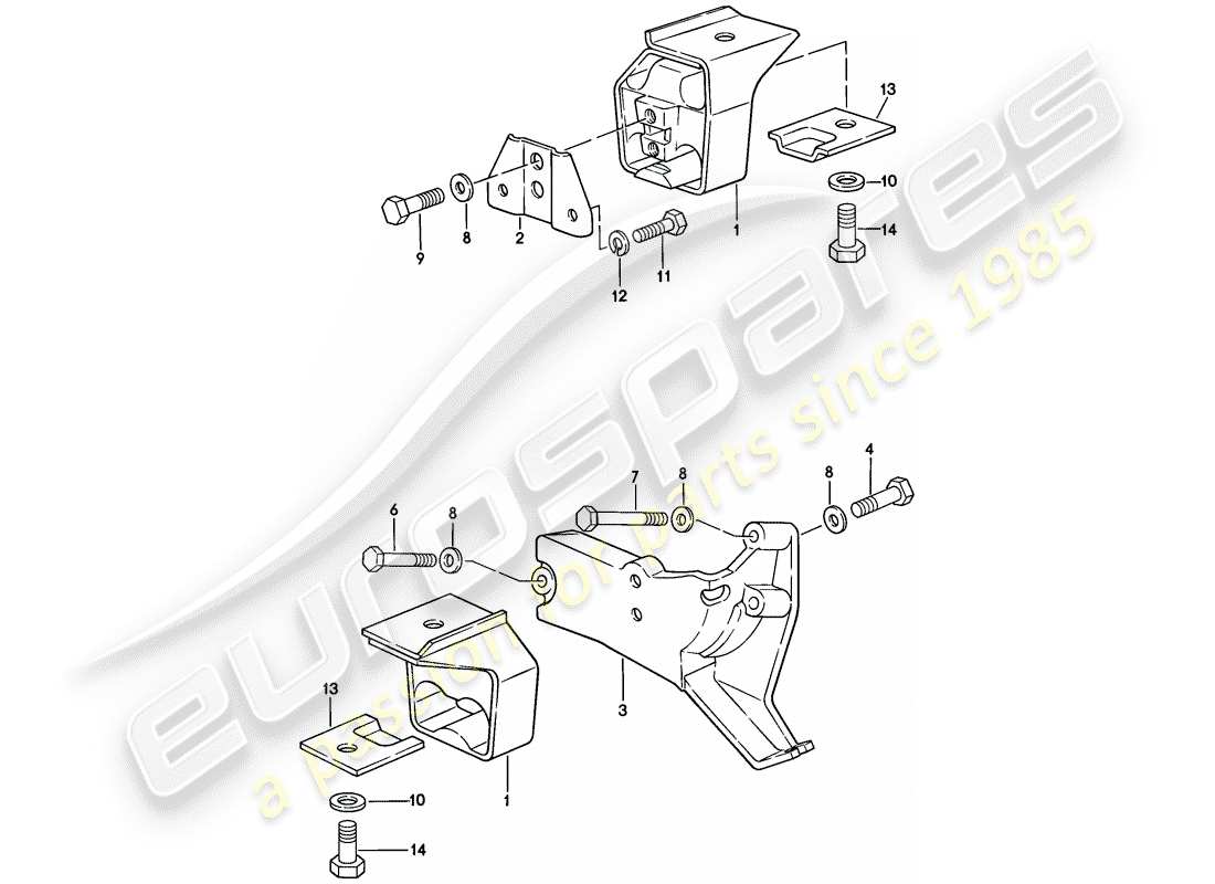 porsche 1979 (924) getriebeaufhängung - automatik-getriebe teilediagramm
