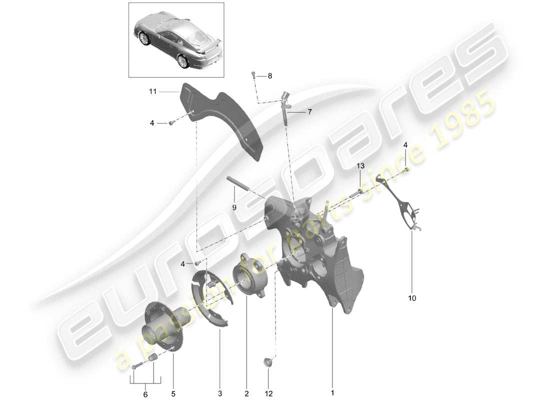 porsche 2020 (991-2 r/gt3/rs) hinterachse teilediagramm