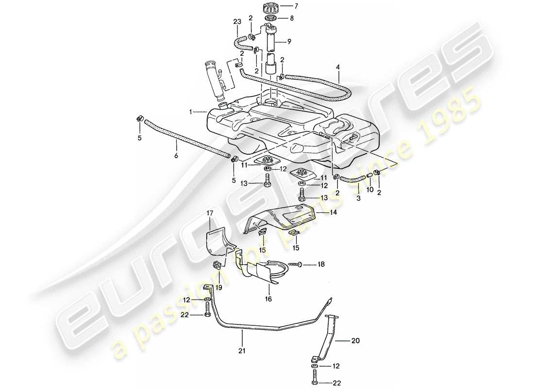 porsche 1991 (944) kraftstofftank teilediagramm