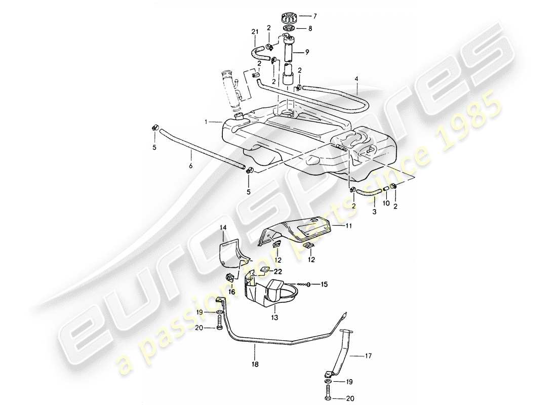 porsche 1992 (968) kraftstofftank teilediagramm