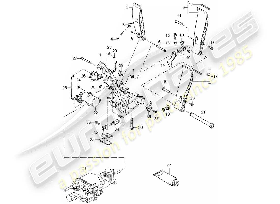 porsche 2005 (carrera gt) pedale teilediagramm