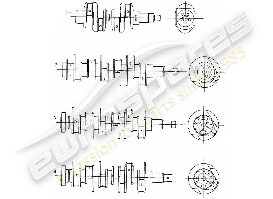 porsche 1998 (refurbished and exchange catalogue) kurbelwelle teilediagramm