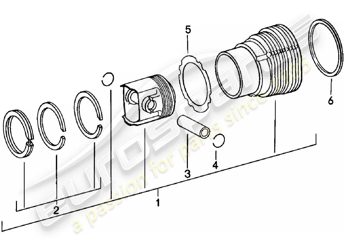 porsche 1982 (911) zylinder mit kolben - siehe technische informationen - gr.1 nr. 30 ersatzteildiagramm