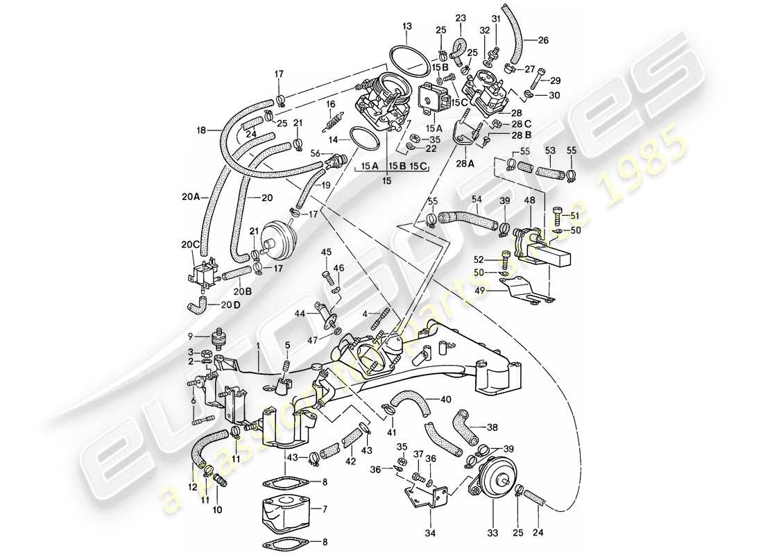 porsche 1985 (911) für - k-jetronic i ersatzteildiagramm
