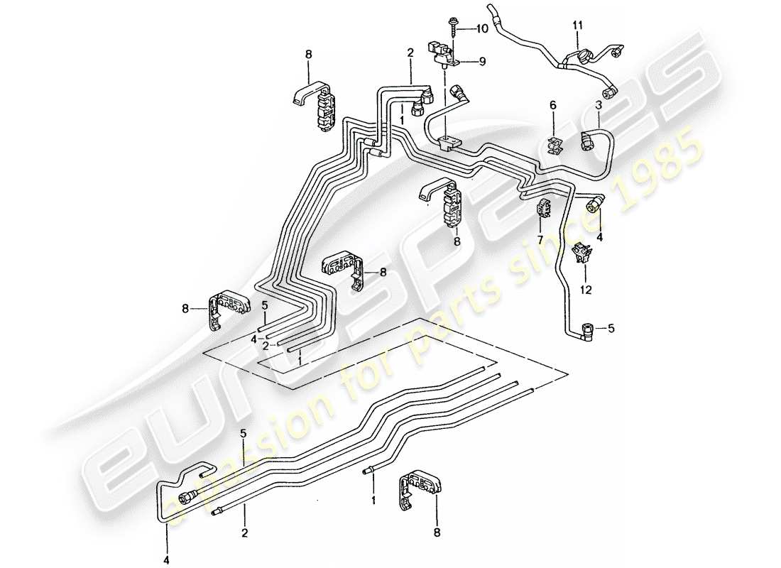 porsche 2005 (996 turbo / gt2) kraftstoffsystem teilediagramm