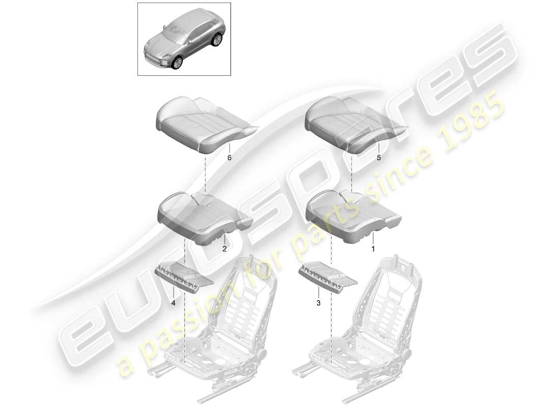 porsche 2020 (macan) schaumteil teilediagramm