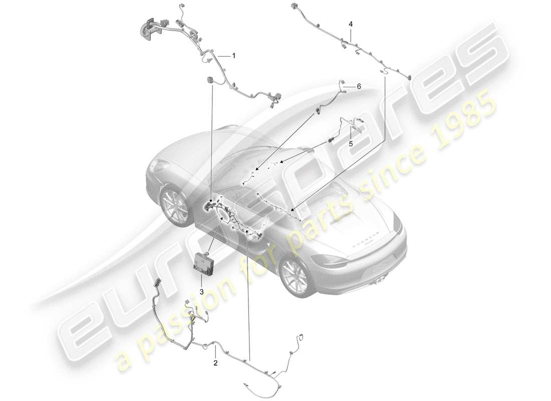 porsche 2014 (981 boxster) kabelbäume ersatzteildiagramm