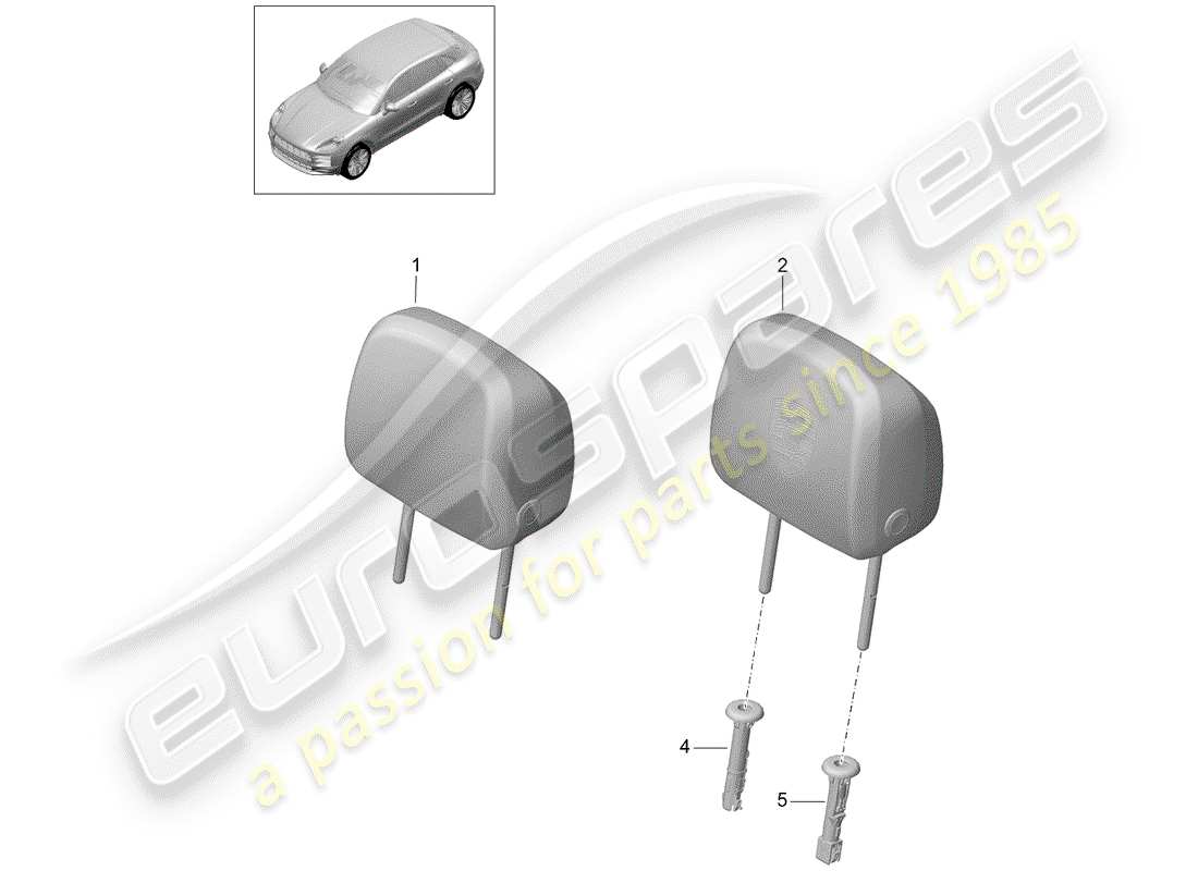 porsche 2020 (macan) kopfstütze - ersatzteildiagramm