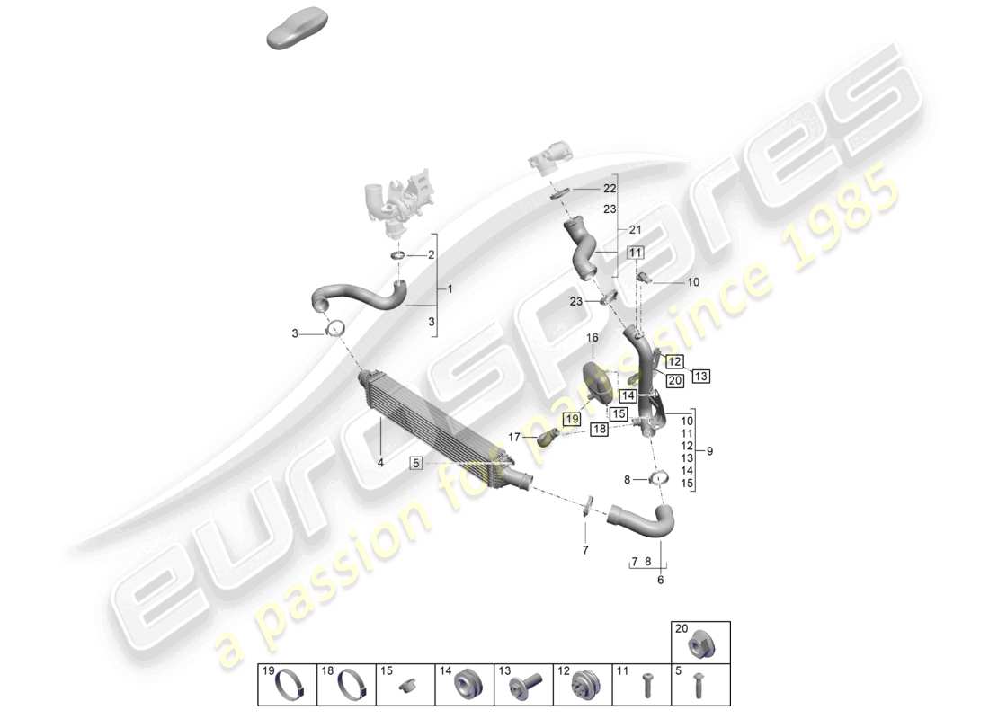 porsche 2020 (macan) ladeluftkühler teilediagramm