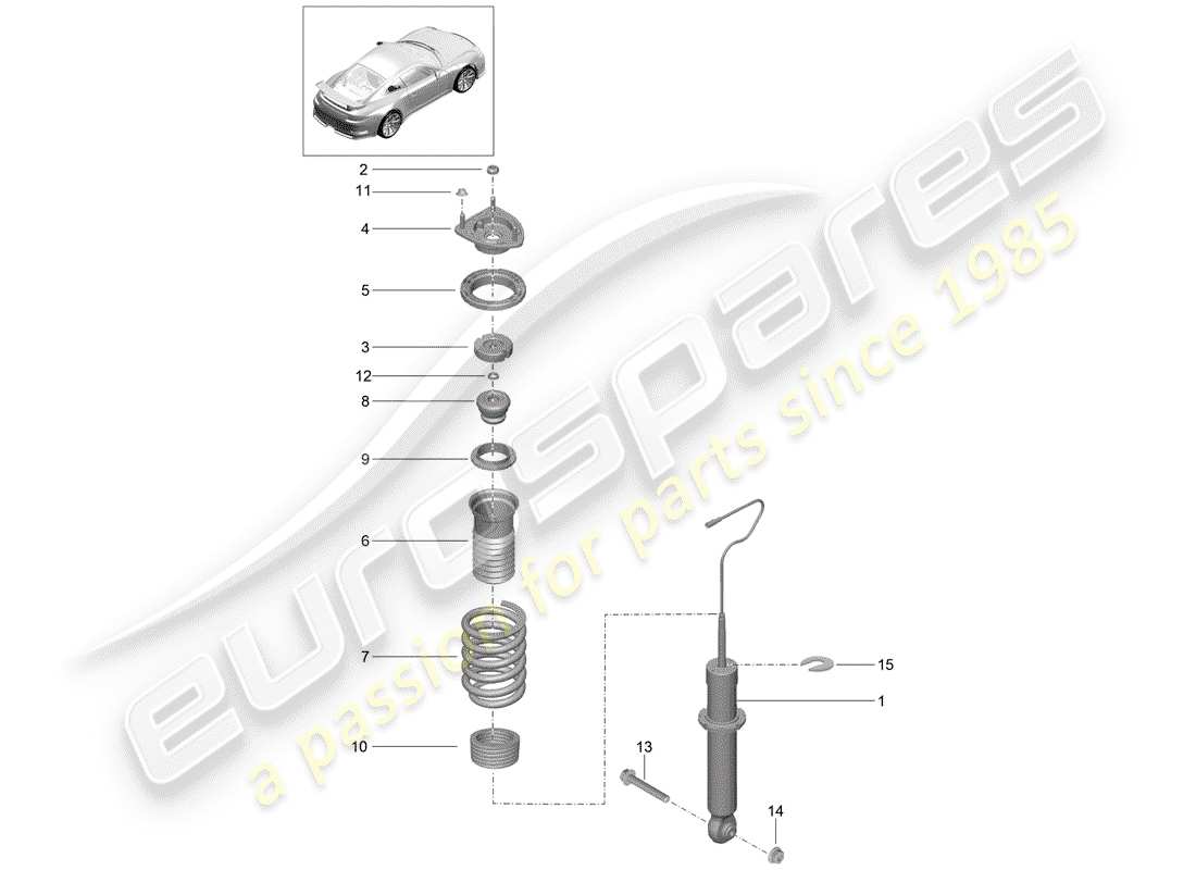porsche 2017 (991-2 r/gt3/rs) stoßdämpfer-ersatzteildiagramm