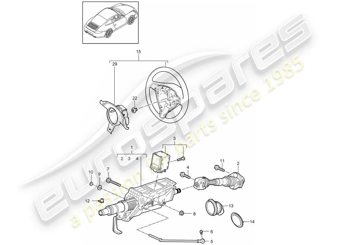 porsche 2013 (997-2 turbo / gt2 rs) lenkschutzrohr ersatzteildiagramm