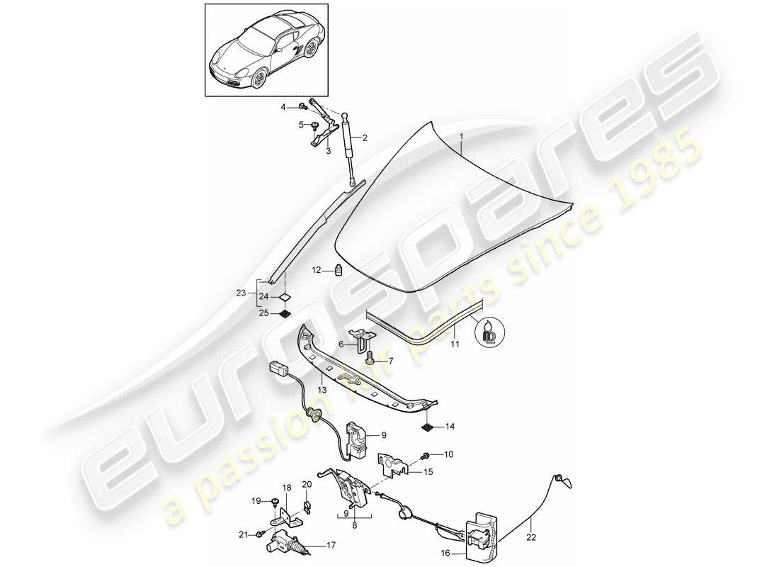 porsche 2009 (987 cayman) cover-ersatzteildiagramm