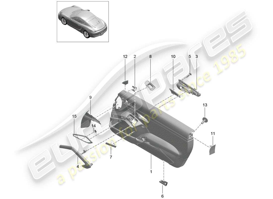 porsche 2016 (981 cayman) türplatte teilediagramm