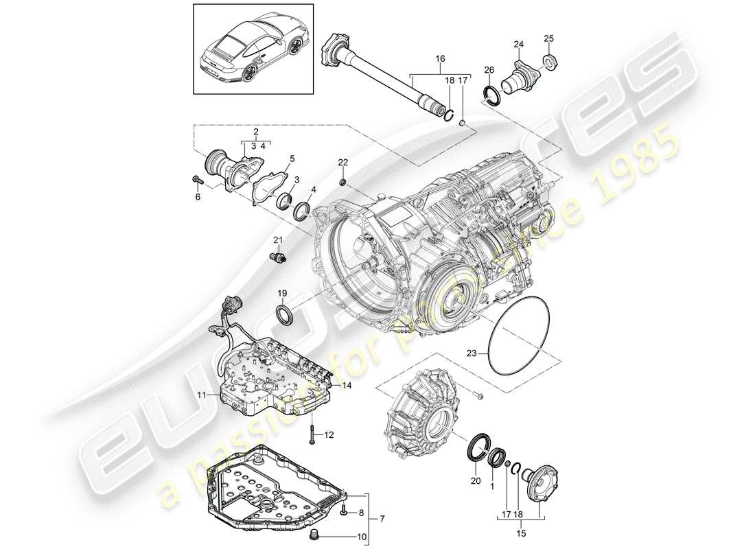 porsche 2012 (997-2 turbo / gt2 rs) - pdk - teilediagramm