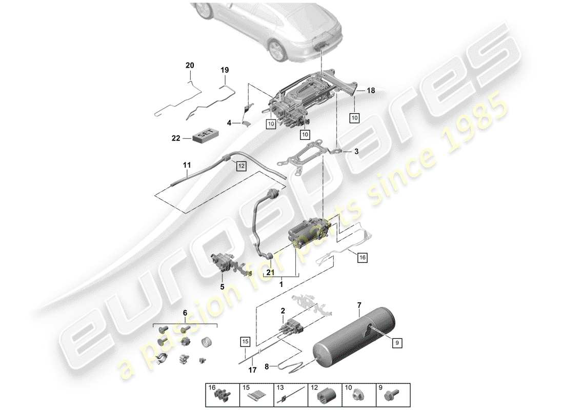 porsche 2019 (panamera 971-1) kompressor teilediagramm