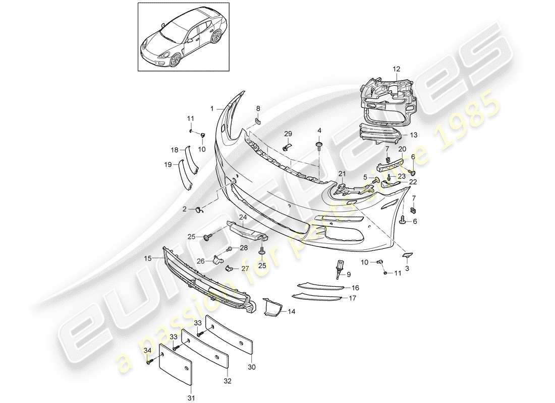 porsche 2016 (panamera 970) stoßstange ersatzteildiagramm