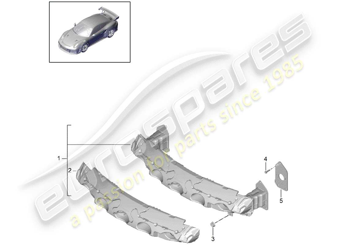 porsche 2020 (991-2 turbo) stoßstangenhalterung - ersatzteildiagramm