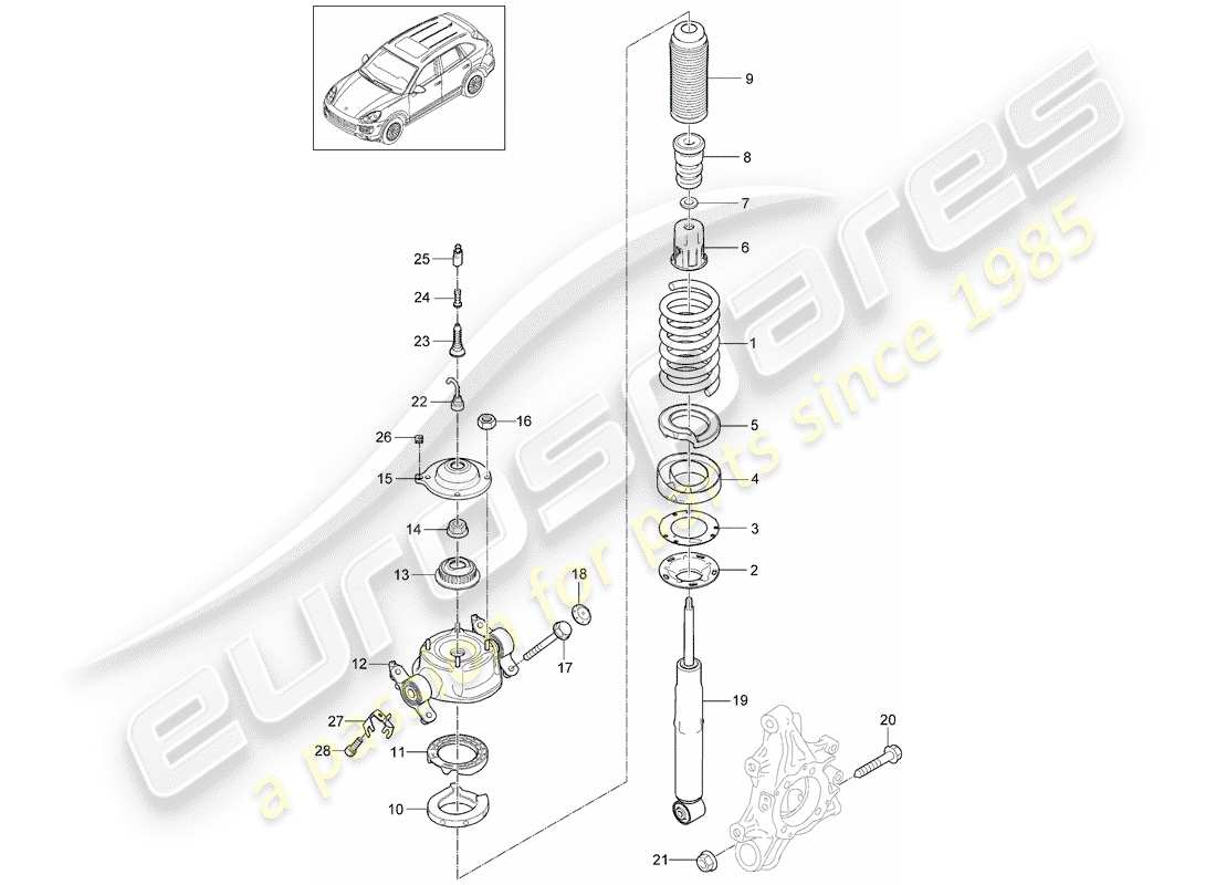 porsche 2011 (cayenne e2 92a) aufhängung teilediagramm