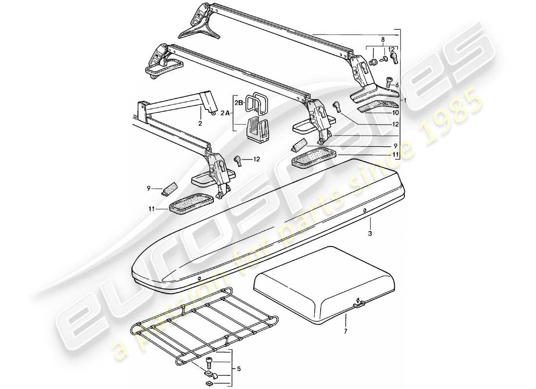 porsche 1981 (924) dachtransportsystem - - i - - bis - 75 kg - d - mj 1981>> - mj 1982 ersatzteildiagramm
