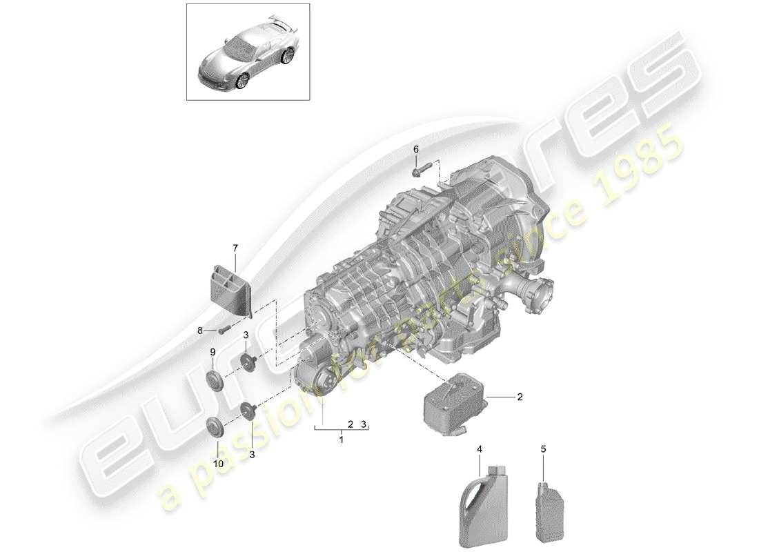 porsche 2017 (991-2 r/gt3/rs) - pdk - teilediagramm
