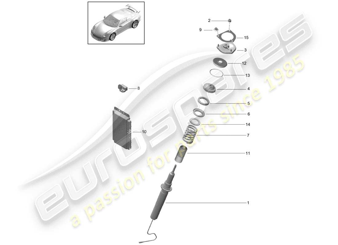 porsche 2016 (991-1 r/gt3/rs) vibrationsdämpfer ersatzteildiagramm