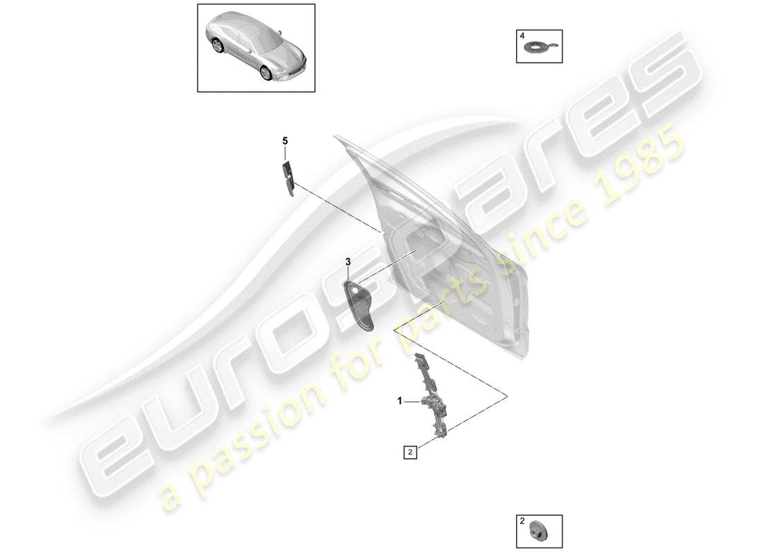 porsche 2019 (panamera 971-1) fensterheber teilediagramm