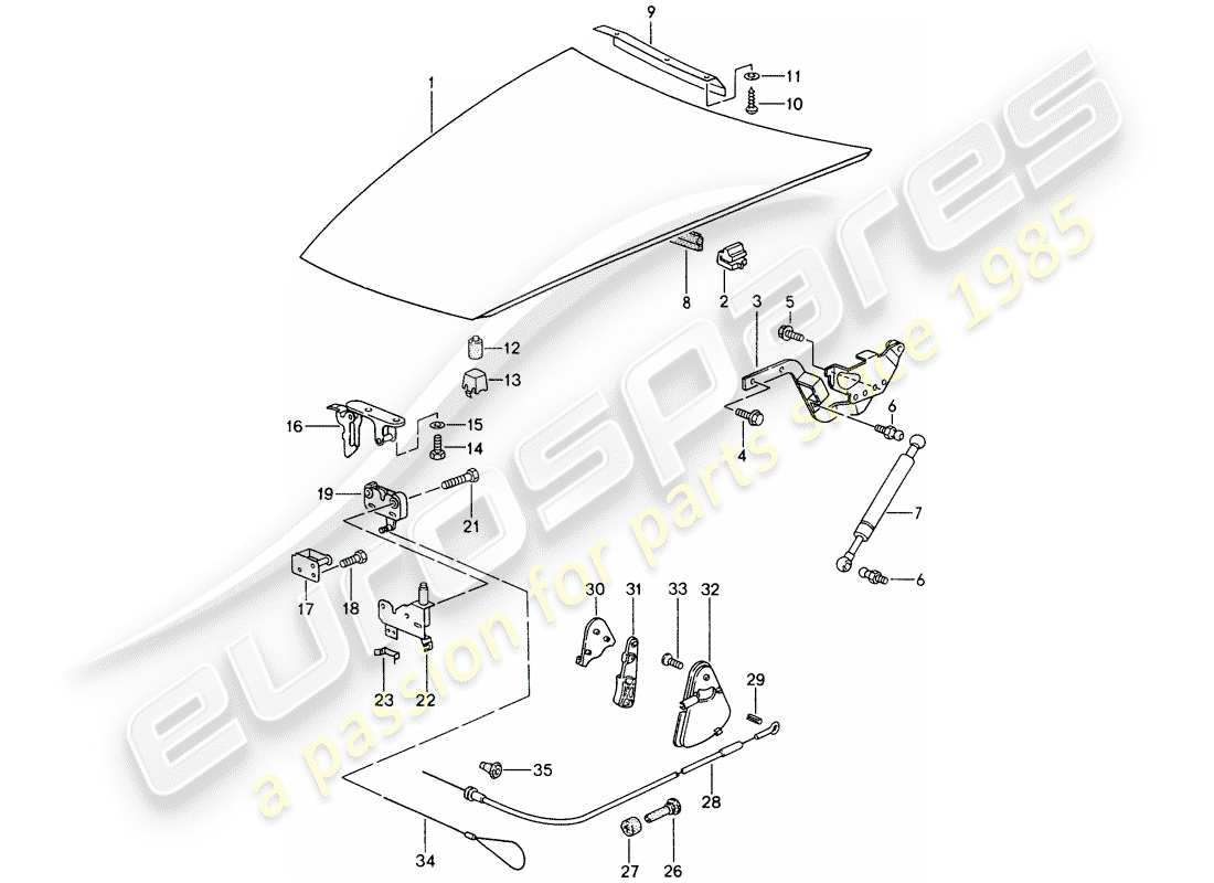porsche 1994 (968) abdeckung - antriebsteil diagramm