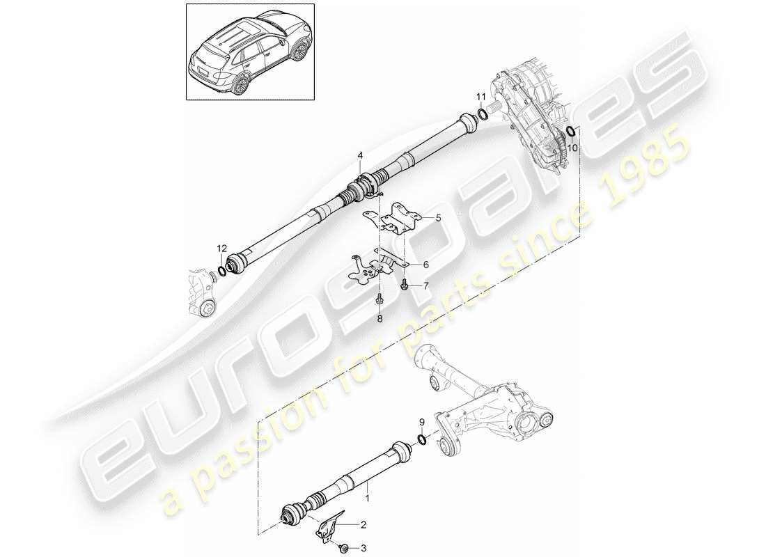 porsche 2011 (cayenne e2 92a) kardanwelle teilediagramm