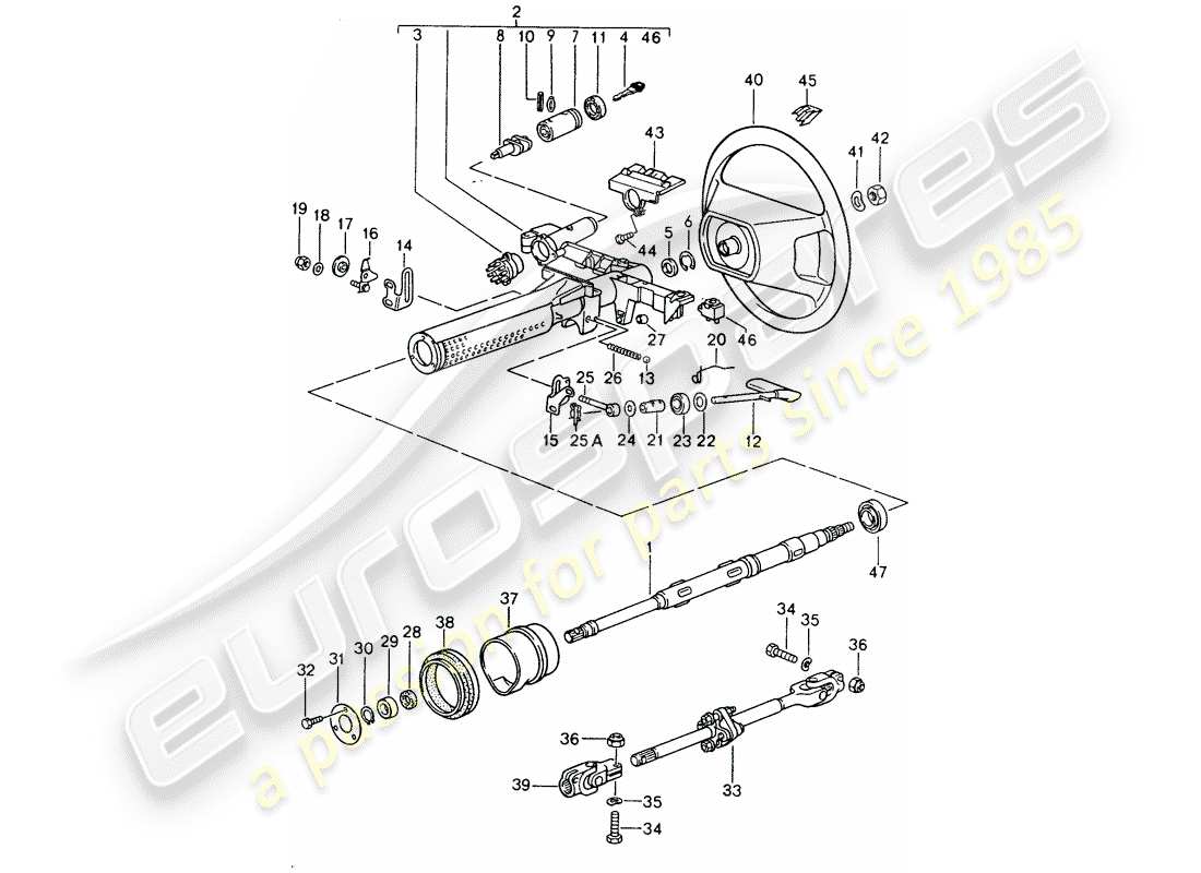 porsche 1988 (928) lenkungsteile - lenkrad - airbag - d - mj 1990>> teilediagramm