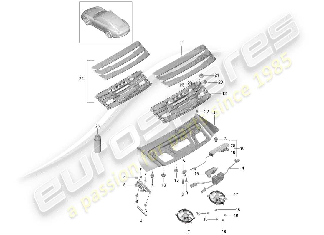 porsche 2016 (991-1) cover-ersatzteildiagramm