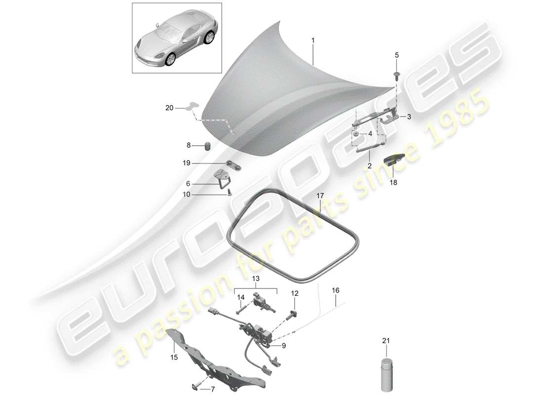 porsche 2017 (718 cayman) cover-ersatzteildiagramm