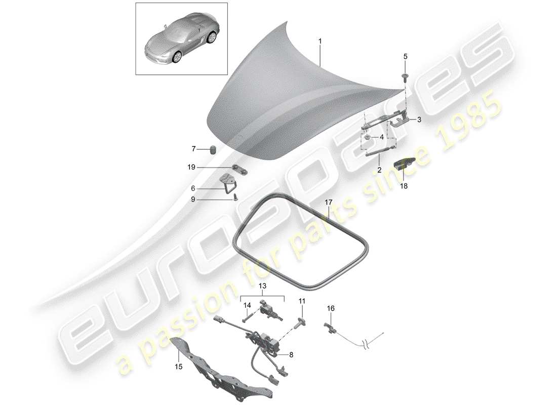 porsche 2016 (981 boxster spyder) cover-ersatzteildiagramm