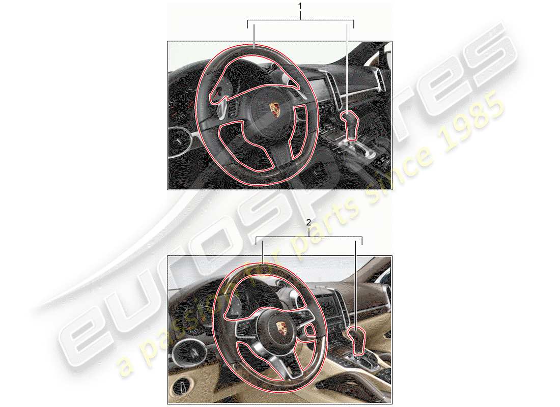porsche 2012 (tequipment cayenne) multifunktionslenkrad ersatzteildiagramm