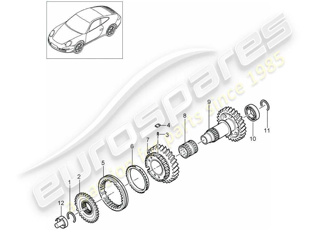 porsche 2012 (997-2) rückwärtsgang ersatzteildiagramm