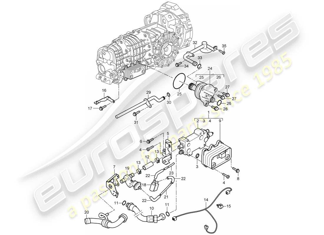 porsche 2007 (997-1 turbo / gt2) getriebeölkühler - ersatzteildiagramm