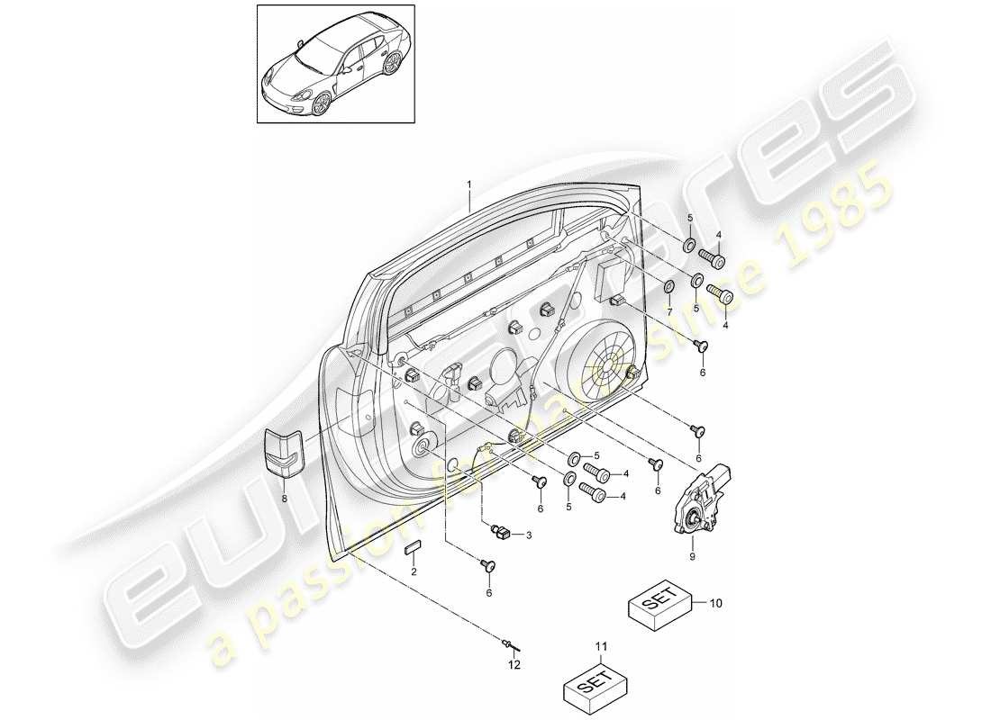 porsche 2014 (panamera 970) fensterheber teilediagramm