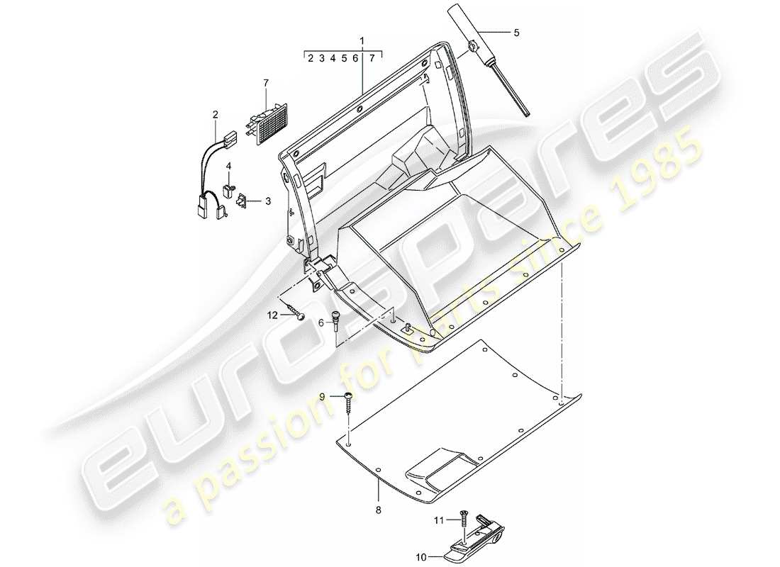 porsche 2005 (996 turbo / gt2) handschuhfach - d - mj 2002>> ersatzteildiagramm