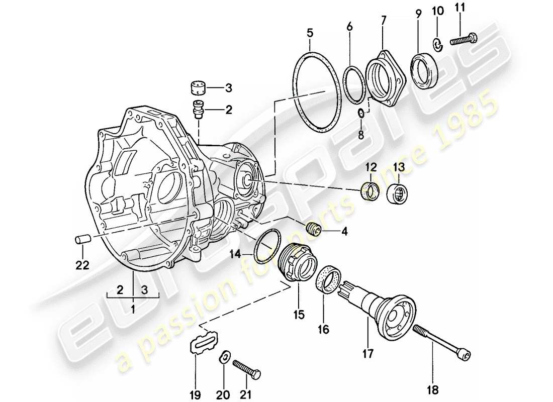 porsche 1983 (944) ersatzgetriebe - achsantriebgehäuse - automatikgetriebe teilediagramm