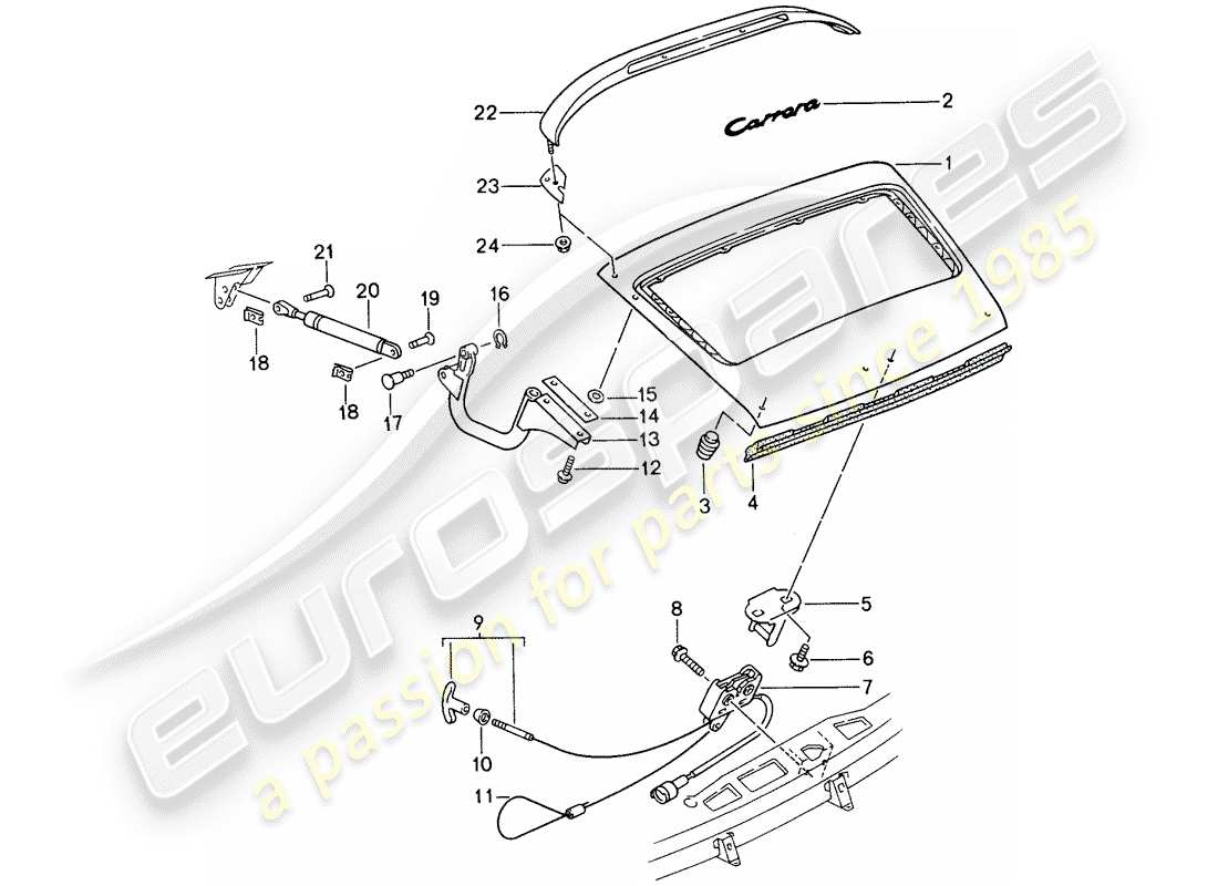 porsche 1994 (993) cover-ersatzteildiagramm