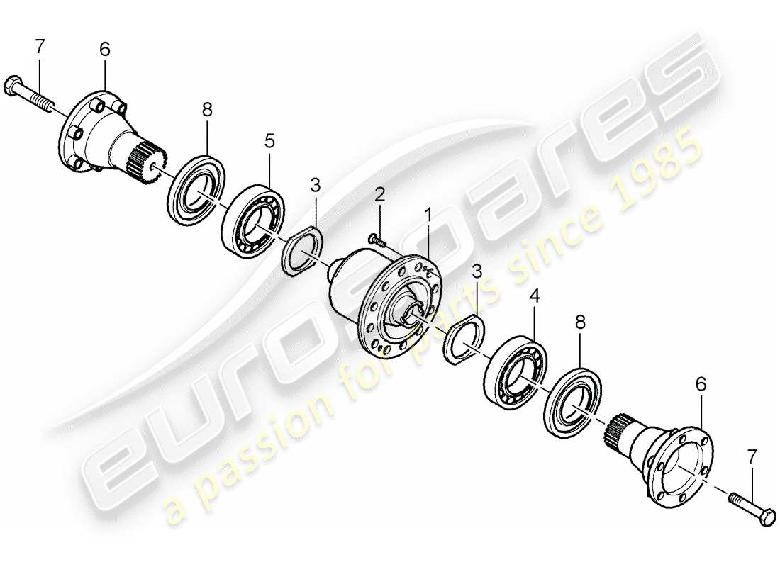 porsche 2009 997-2 turbo / gt2 sperrdifferential ersatzteildiagramm