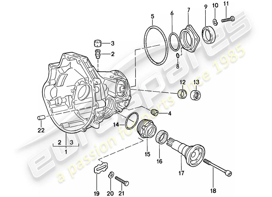 porsche 1988 (944) ersatzgetriebe - achsantriebgehäuse - für - automatikgetriebe ersatzteildiagramm