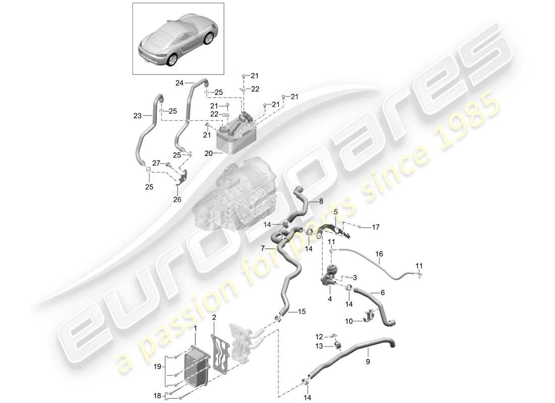 porsche 2018 (718 cayman) - pdk - teilediagramm