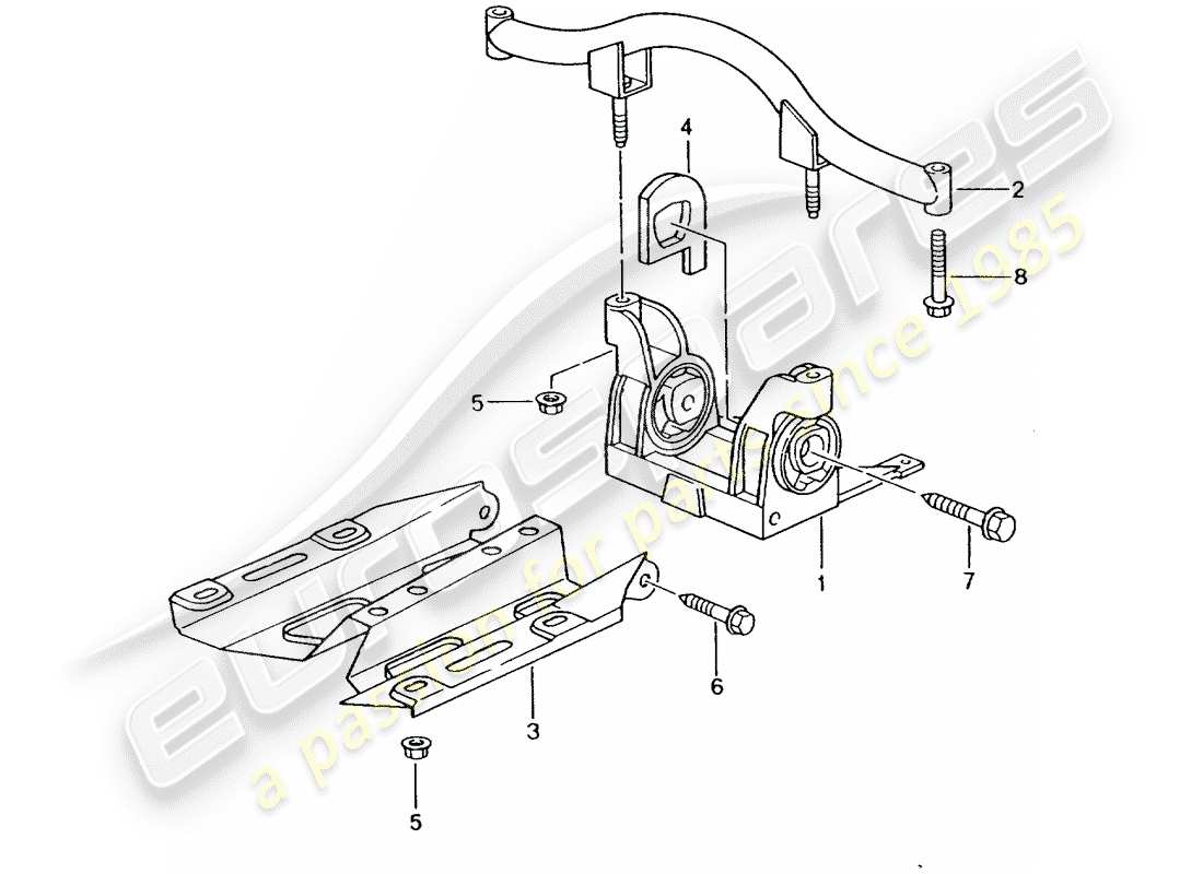 porsche 2003 (996 gt3) getriebeaufhängung teilediagramm