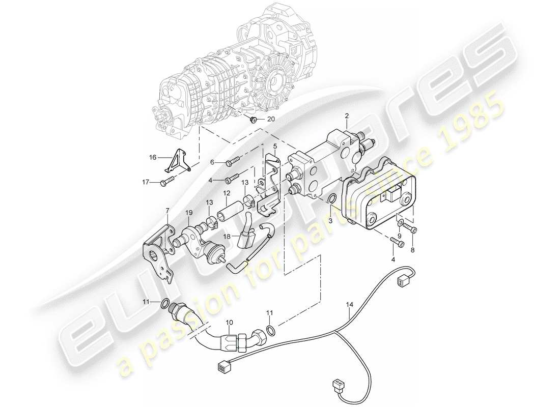 porsche 2002 (996 gt3) getriebeölkühler - leitungen - d - mj 2004>> ersatzteildiagramm
