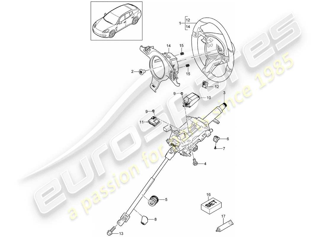 porsche 2014 (panamera 970) lenkräder ersatzteildiagramm