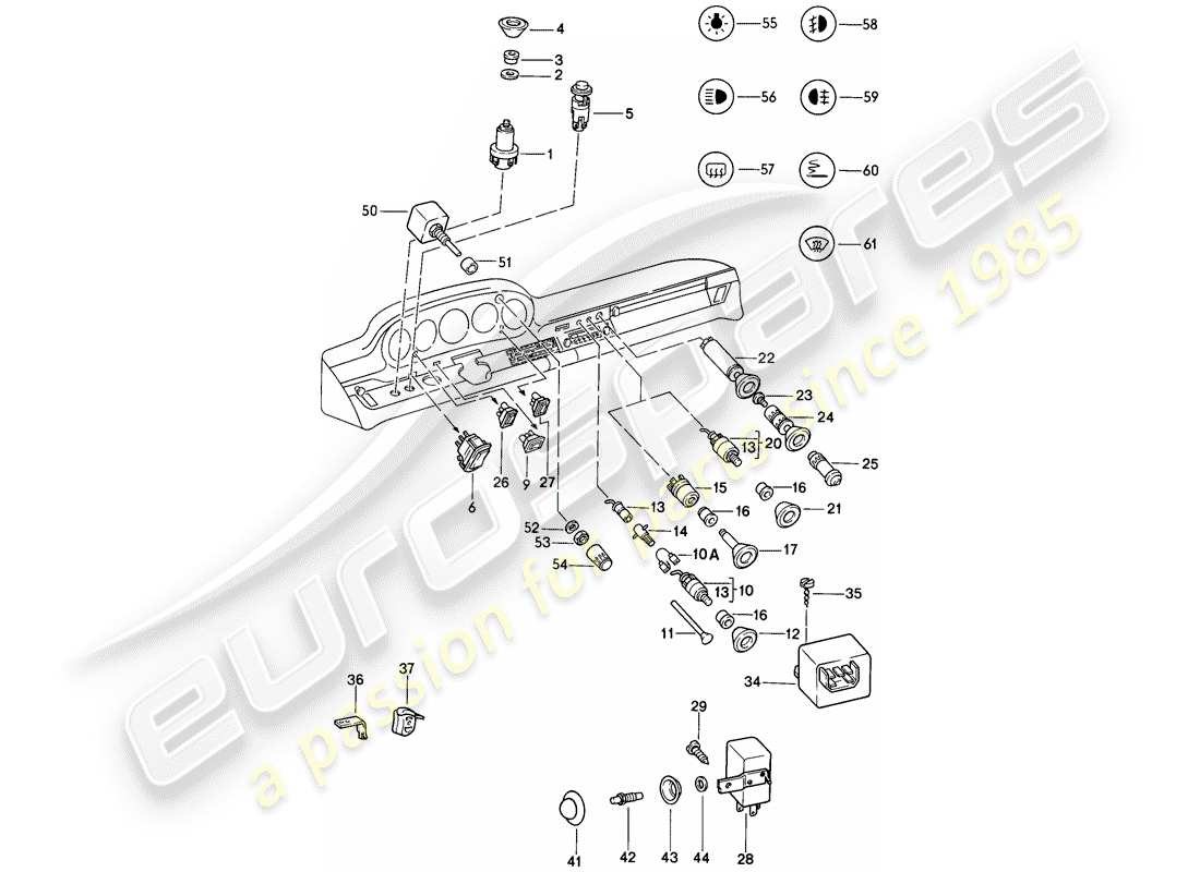 porsche 1985 (911) schalter - relais - d >> - mj 1985 ersatzteildiagramm