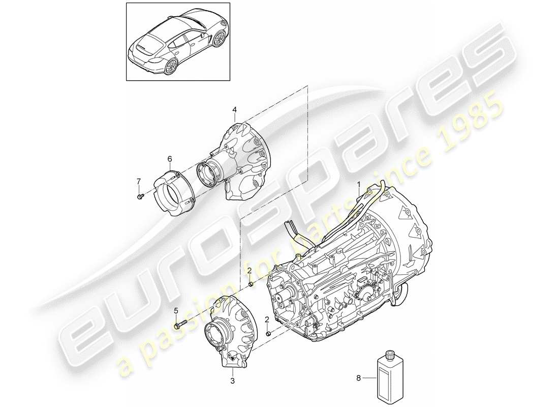porsche 2013 (panamera 970) 8-speed automatikgetriebe teilediagramm